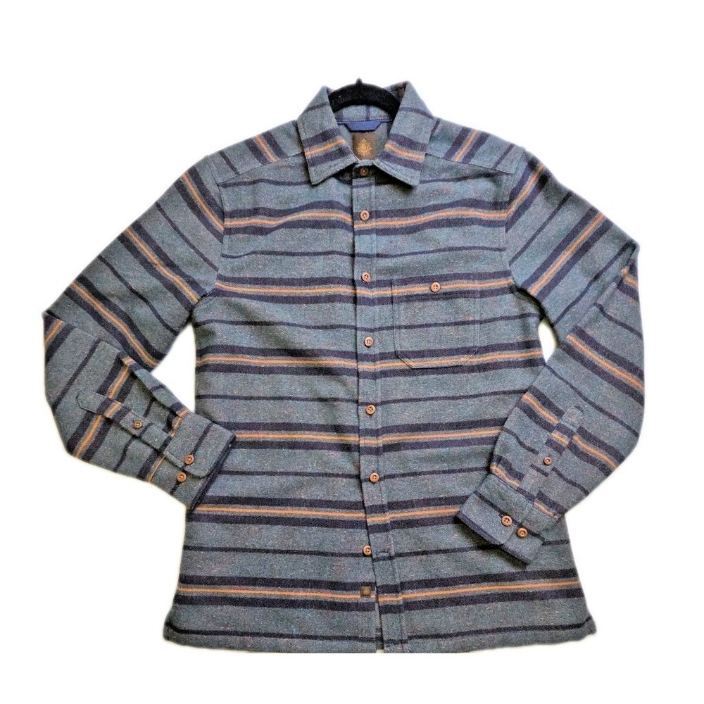 The‎ Territory Ahead Wool Blend Southwest Blanket Stripe Serape Shacket Size S